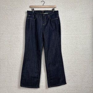 Talbots Jeans Womens 10P Blue Flare Dark Wash Zip Fly Denim‎ Western Casual